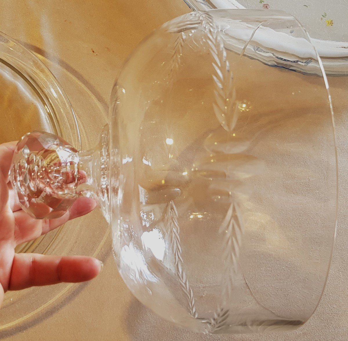 Old 19th Century Crystal Cheese Bell-photo-3