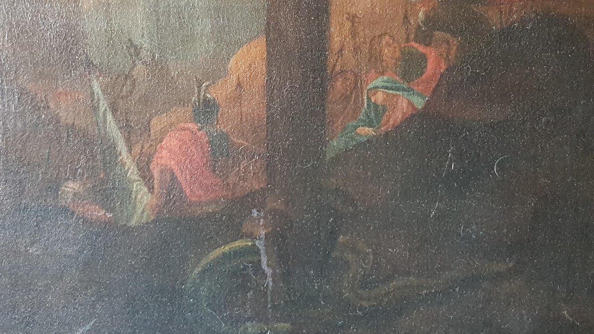 Oil On Canvas Late 17th Century Crucifixion Of Christ-photo-1