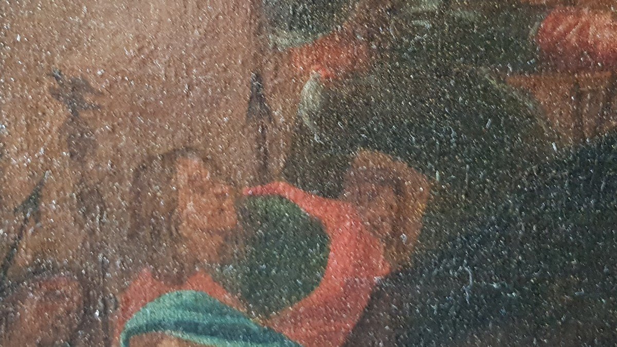 Oil On Canvas Late 17th Century Crucifixion Of Christ-photo-2