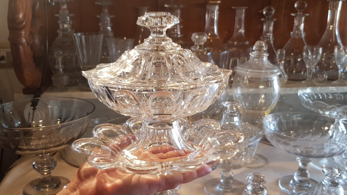 Ancienne Saucière En Cristal Le Creusot Première Moitié XIX ème S