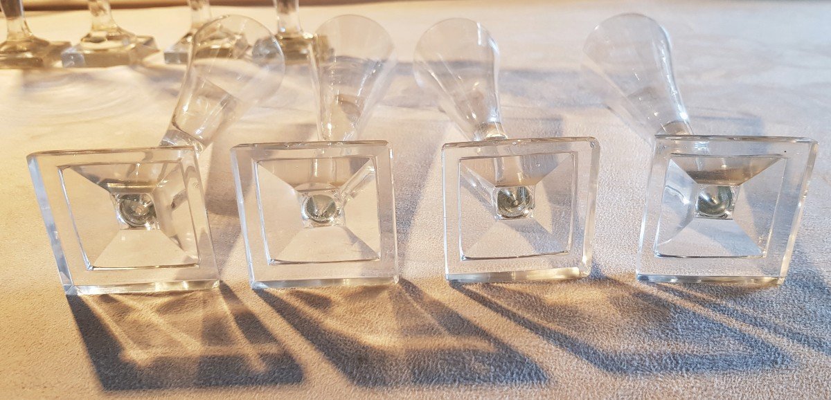 Serie 4 Flutes Antiques En Cristal d'époque Empire-photo-1