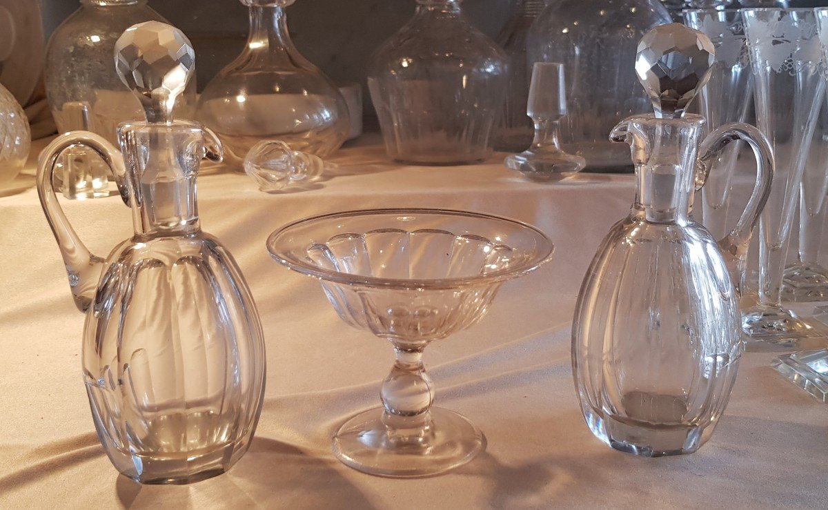 Set Burettes Huile Vinaigre En Cristal -photo-2