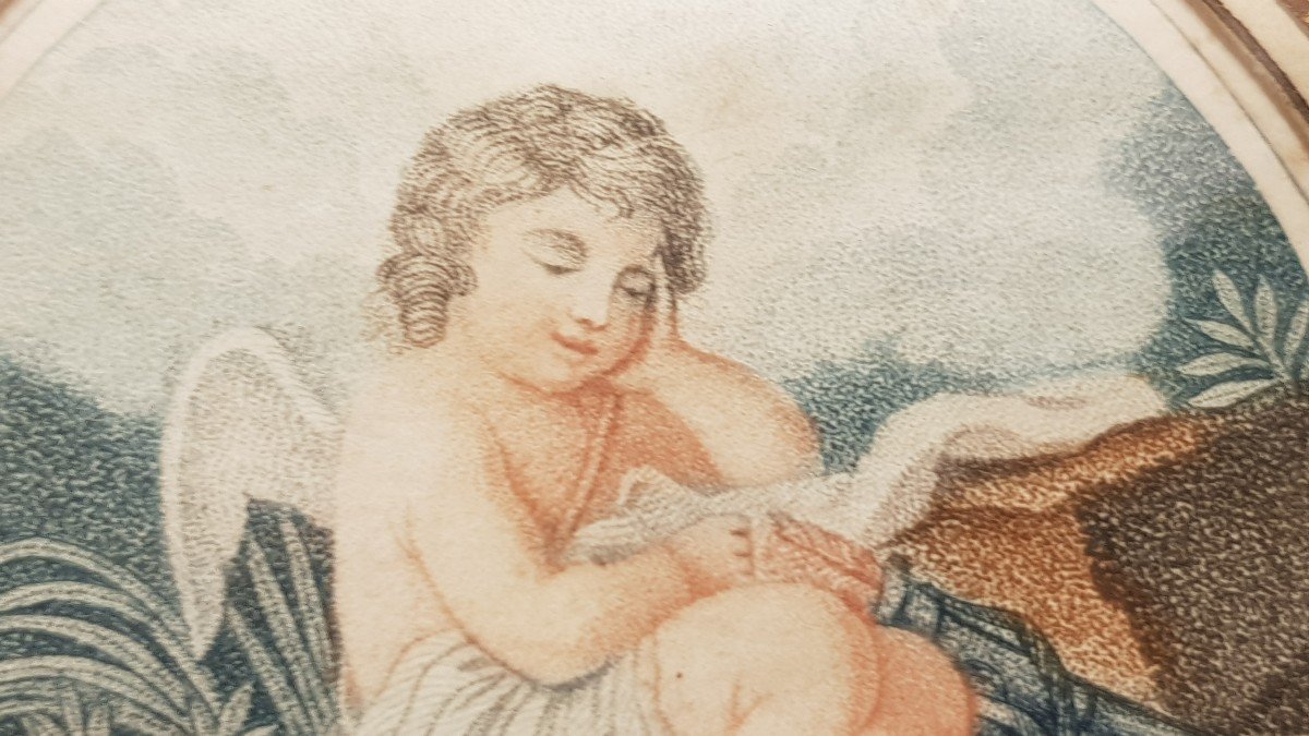 Miniature Antique Néoclassique l'Amour Réveur-photo-1