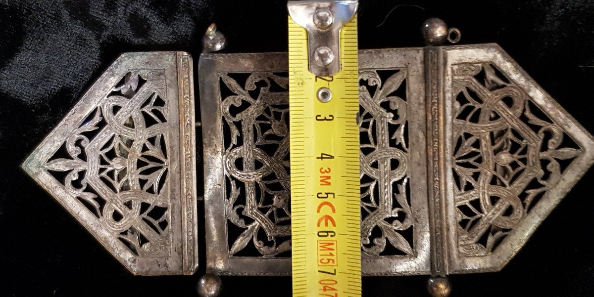 Old Belt Buckle In Silver Metal-photo-6