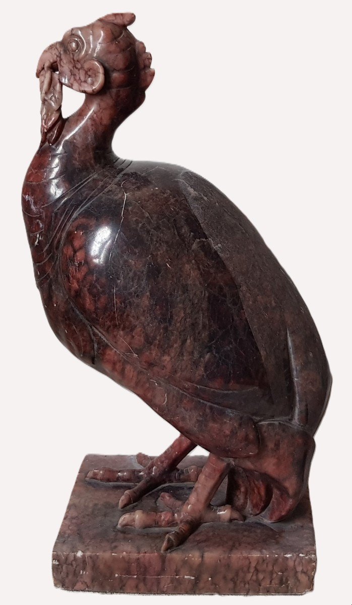 Ancienne Sculpture En Albatre Dinde