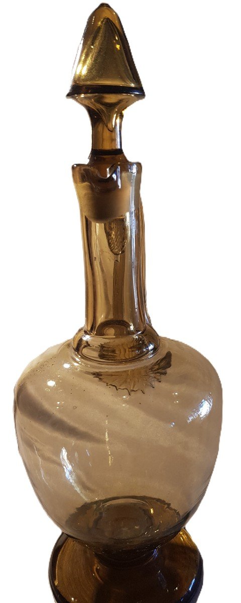 Ancienne Carafe En Verre Soufflé Murano-photo-2