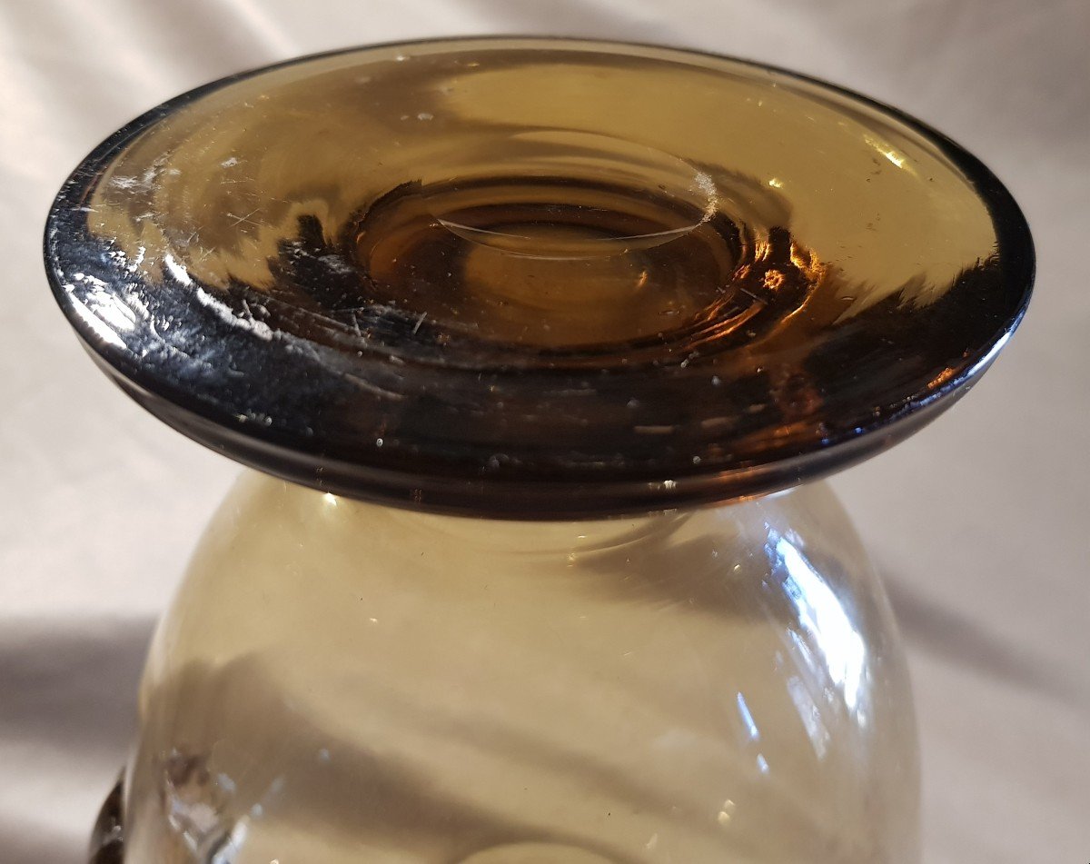 Ancienne Carafe En Verre Soufflé Murano-photo-5