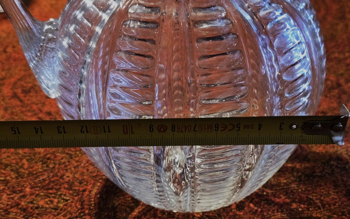 Rare Pichet Broc Antique XIX ème En Verre Soufflé-photo-6