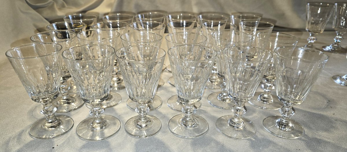 Lot Of 24 Antique Crystal Liqueur Glasses Caton Model-photo-2
