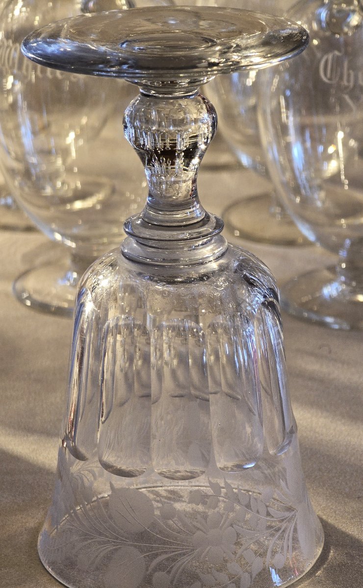 Ancien Verre XIX ème Gravé-photo-2