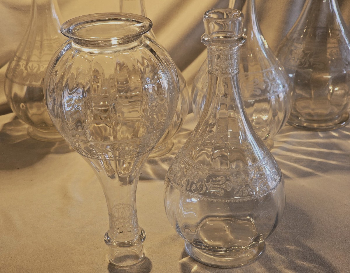 Set Of 28 Pieces Of An Antique Baccarat Crystal Service, Chablis Model-photo-3