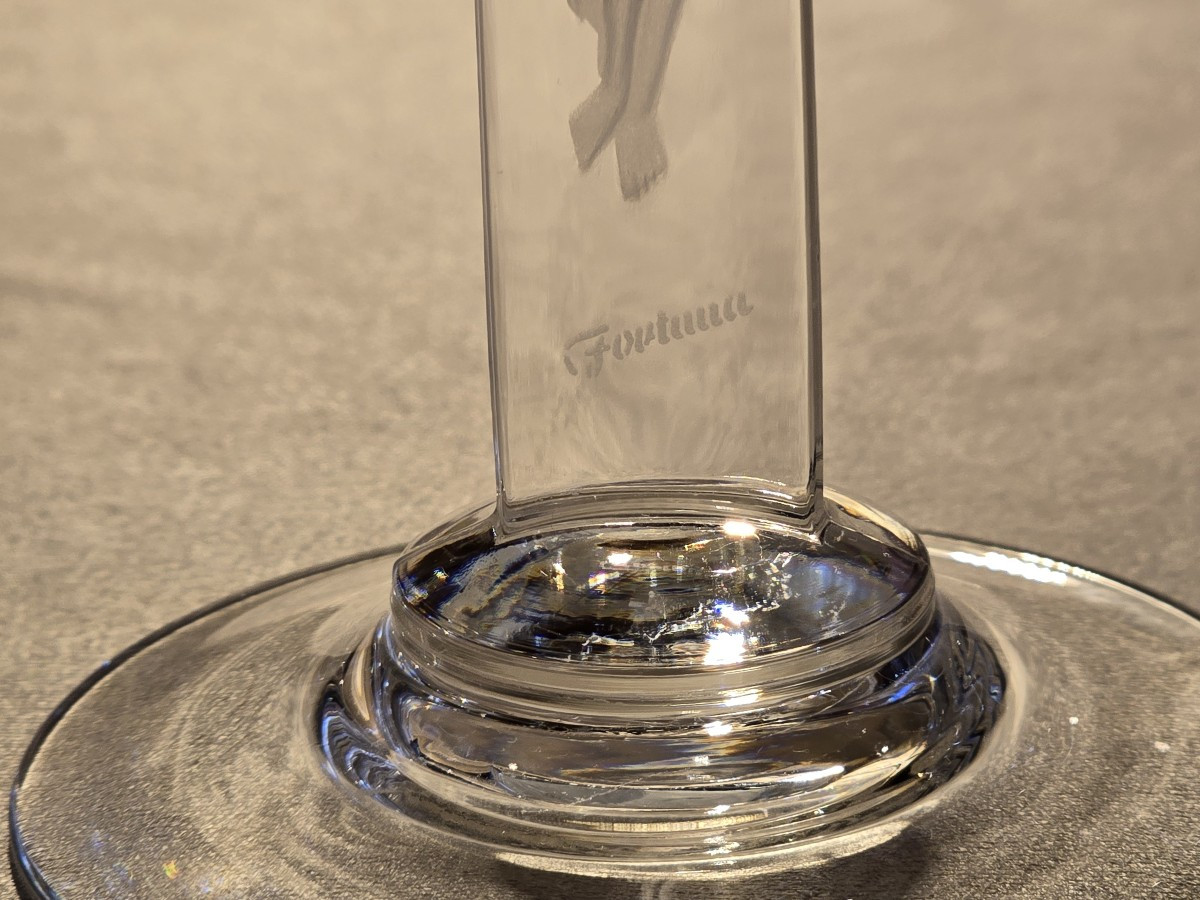 Old Acid-etched Stemmed Glass-photo-2