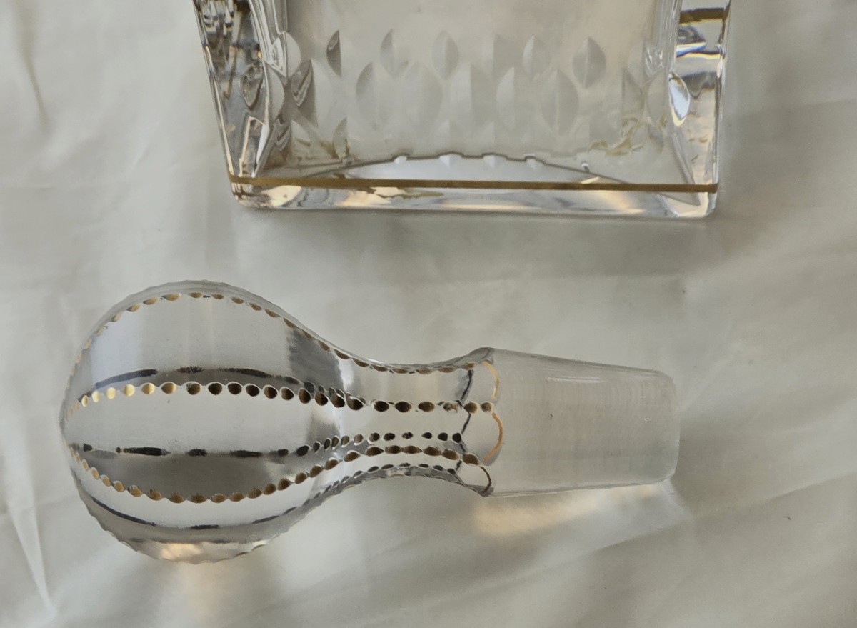 Antique Saint Louis Crystal Whisky Decanter, Thistle Model-photo-4