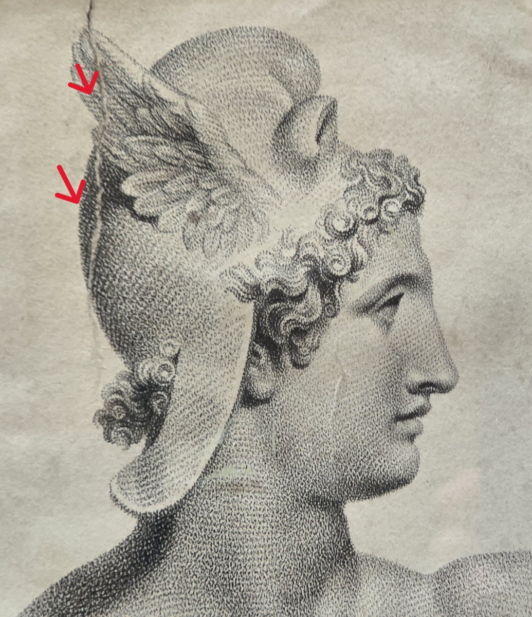 Neoclassical Engraving Depicting Perseus, Based On Canova's Sculpture-photo-5