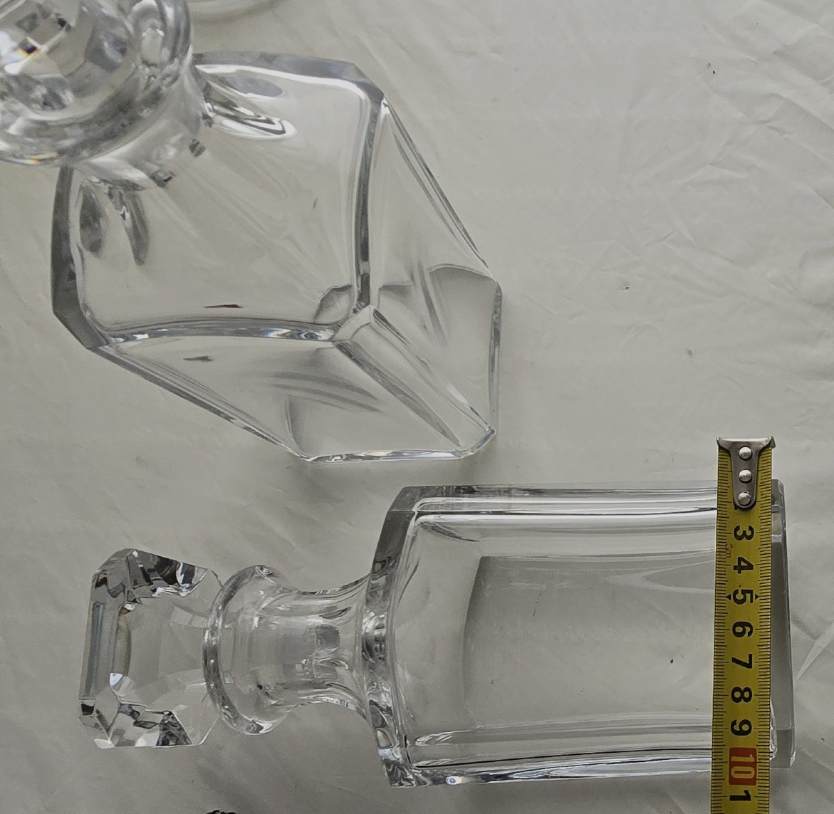 Pair Of Baccarat Crystal Liquor Bottles Harcourt Model.-photo-4