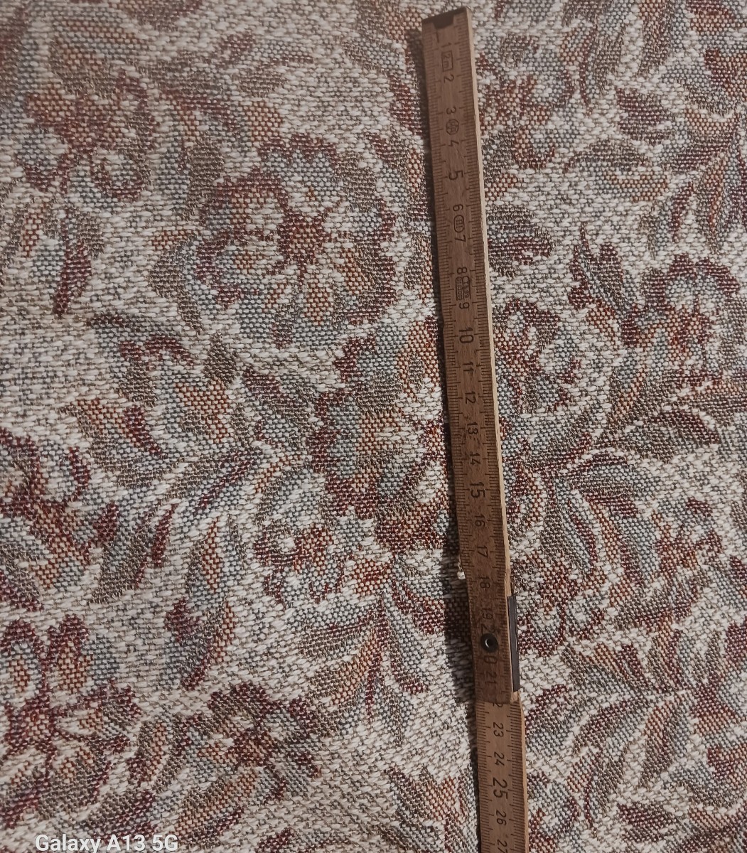 Ancient Upholstery Fabric Remnant, Large Length Of 10 Meters-photo-1