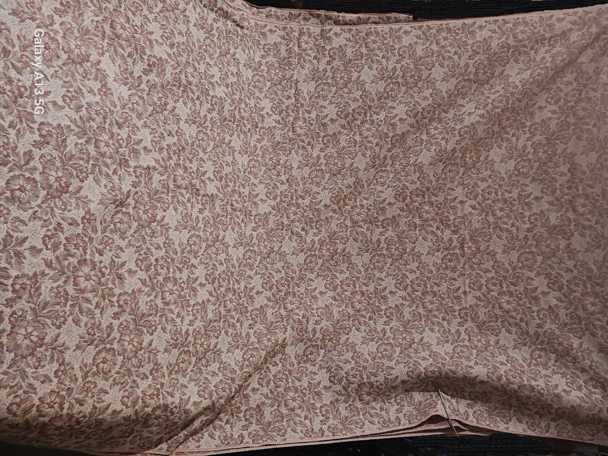 Ancient Upholstery Fabric Remnant, Large Length Of 10 Meters