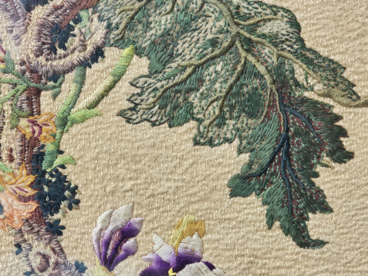 Antique Hand-embroidered Canvas-photo-2