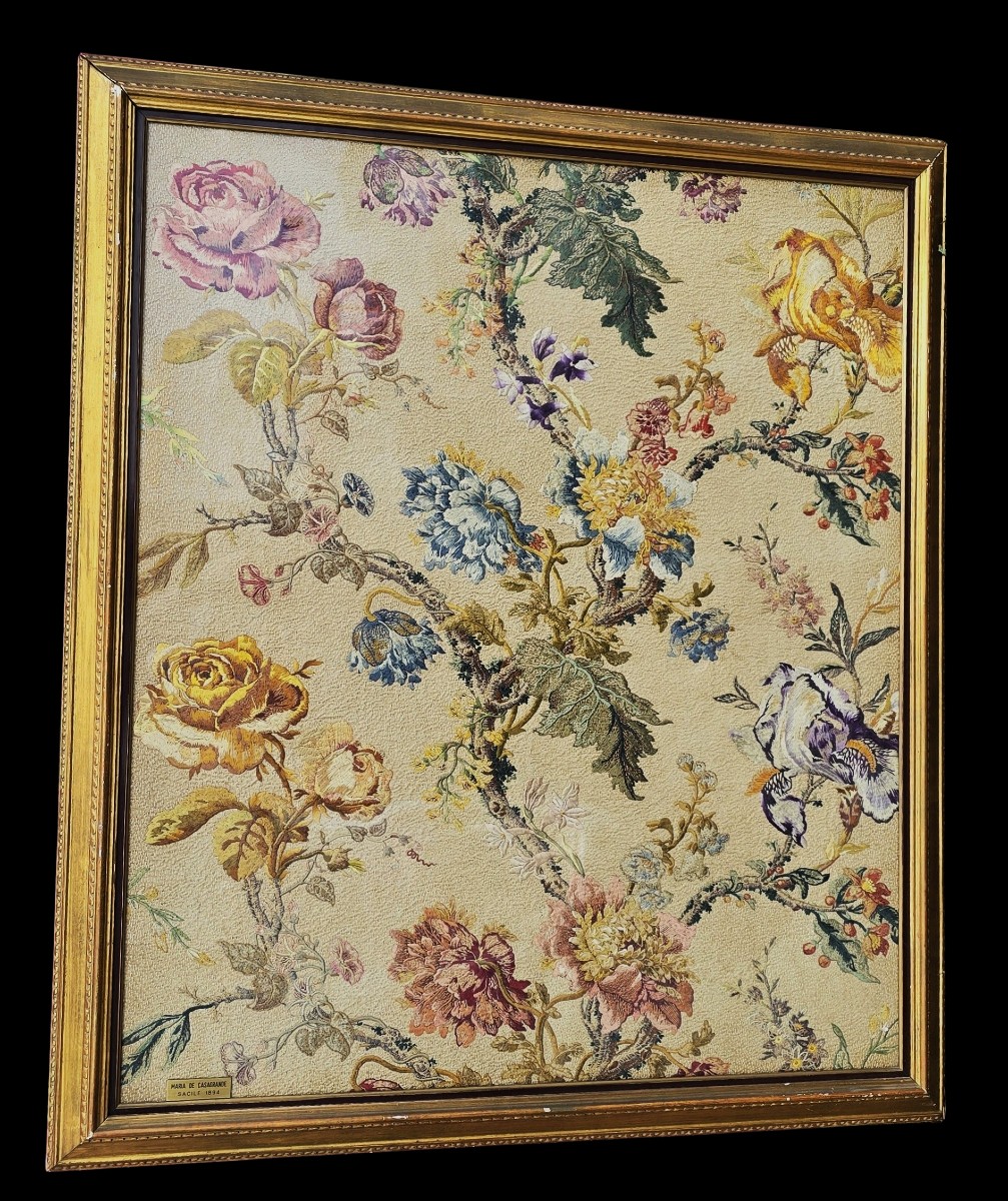 Antique Hand-embroidered Canvas-photo-7