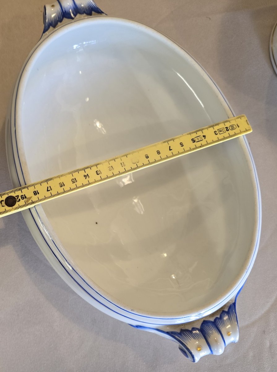 Antique Oval Porcelain Soup Tureen-photo-6