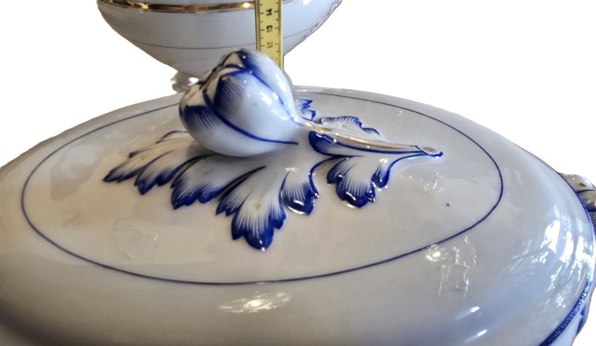 Antique Oval Porcelain Soup Tureen-photo-7