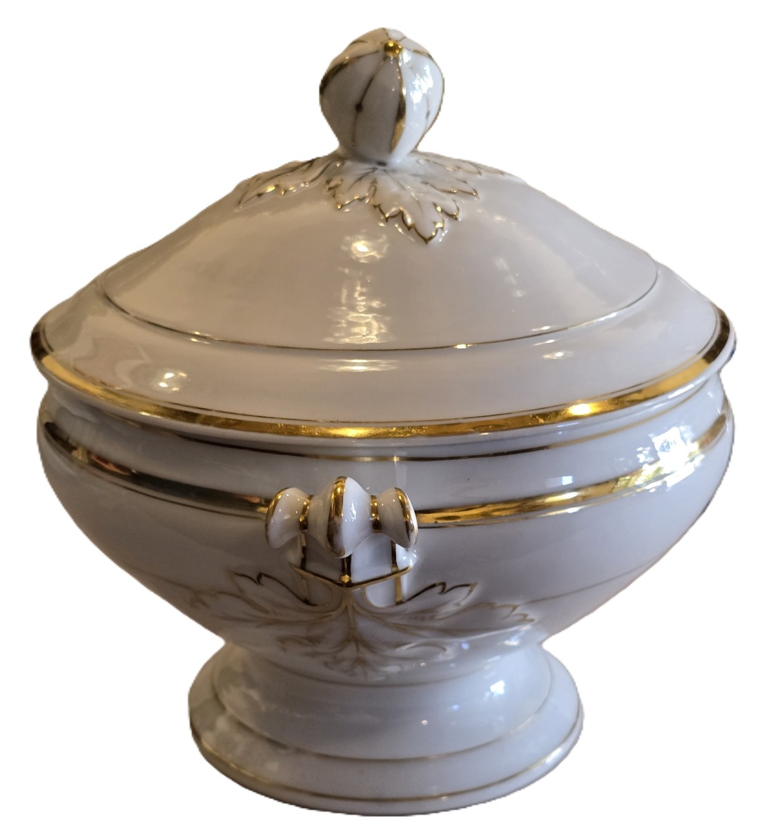ancienne soupière ronde en porcelaine-photo-3