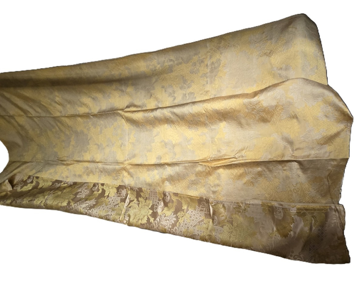  ancien coupon de brocart en pure soie 220x120  cm-photo-2