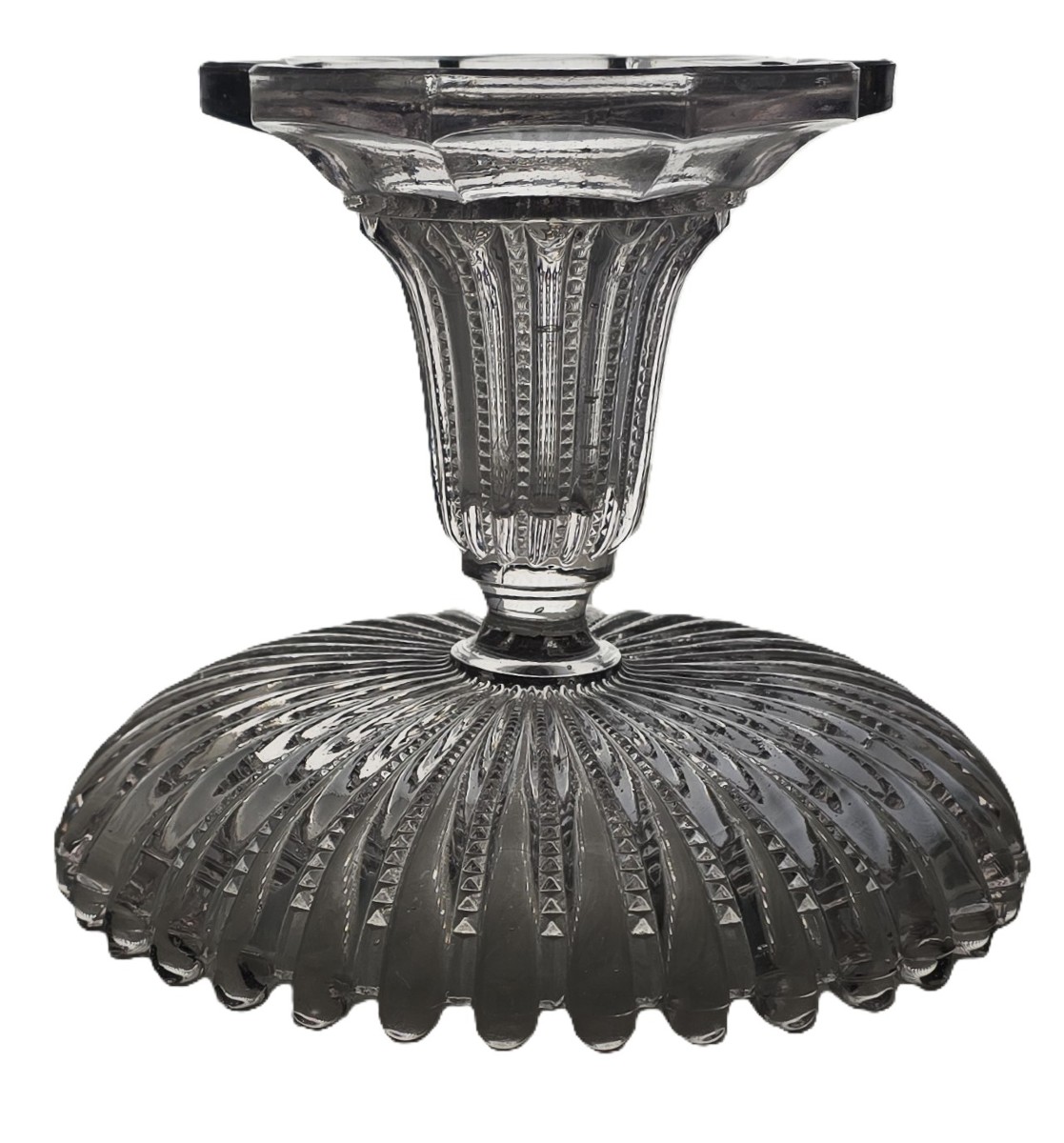 ancienne coupe sur pied en verre  moulé Baccarat diamètre 20 cm-photo-4