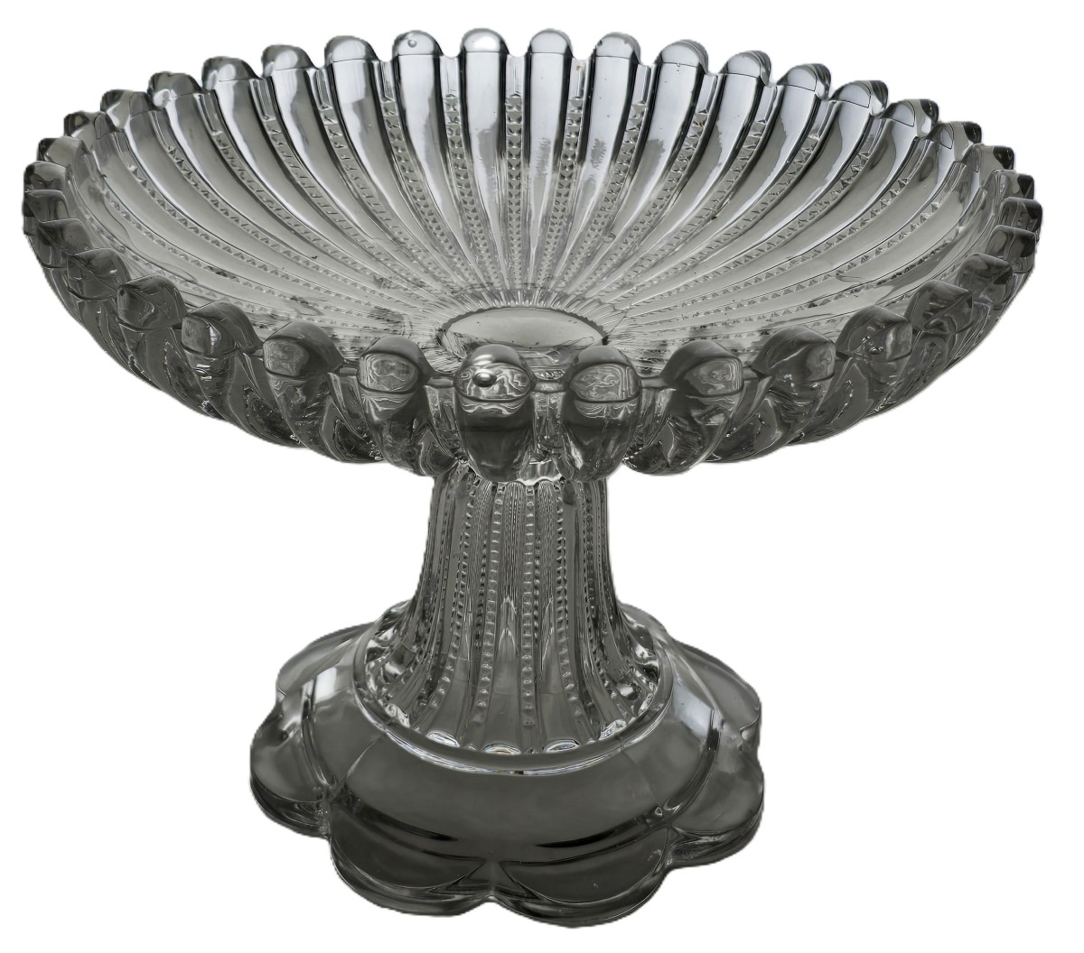 ancienne coupe sur pied verre moulé Baccarat 24 cm diamètre-photo-2