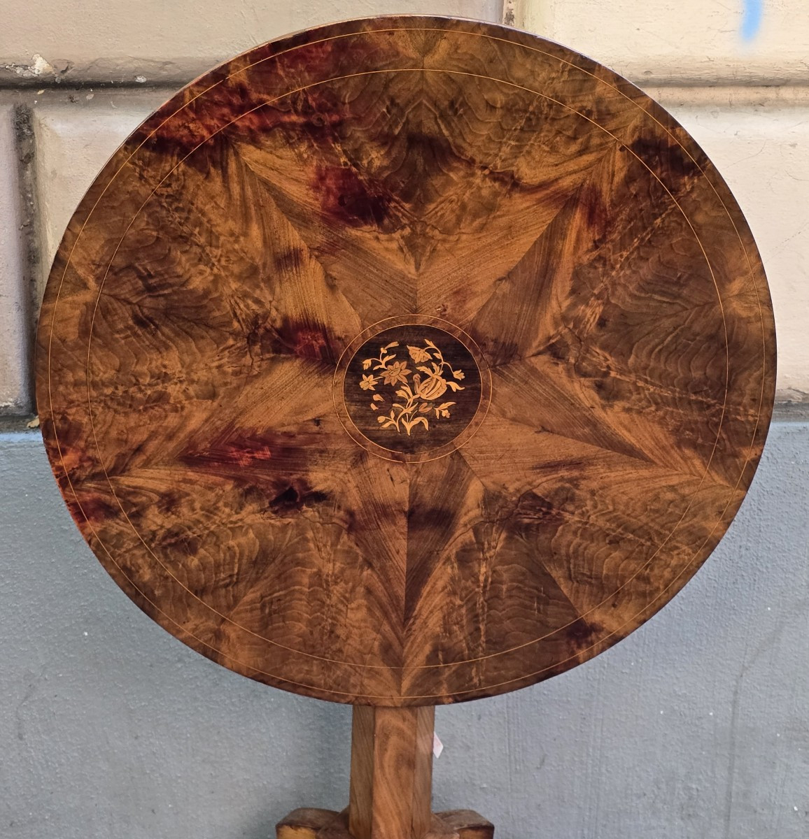 ancienne petite table à voile en acajou-photo-4