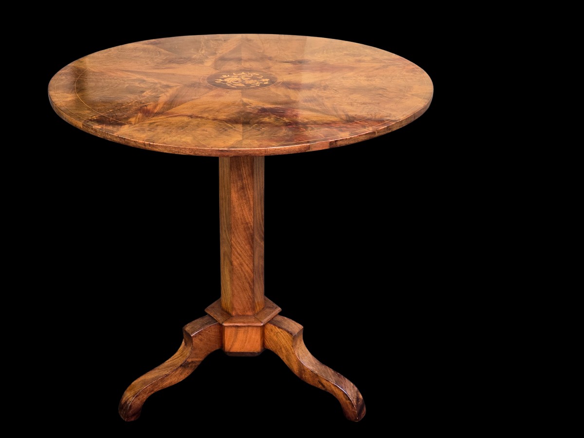 ancienne petite table à voile en acajou-photo-2