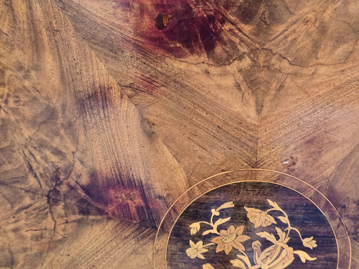 ancienne petite table à voile en acajou-photo-8