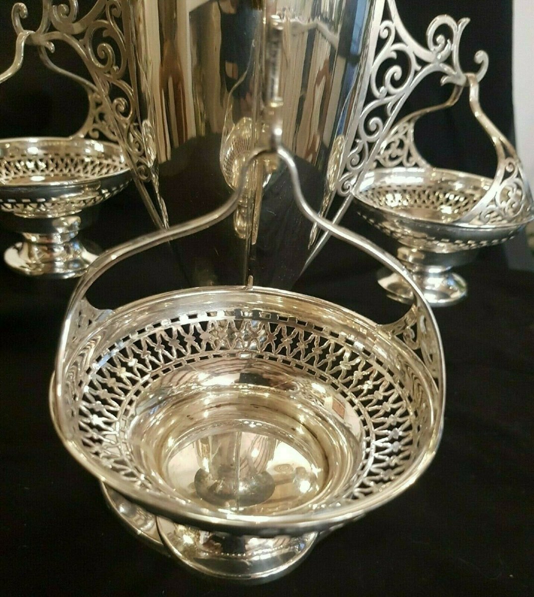 Antique English Sterling Silver Epergne Birmingham  1938-photo-2