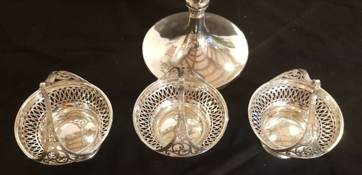 Antique English Sterling Silver Epergne Birmingham  1938-photo-2