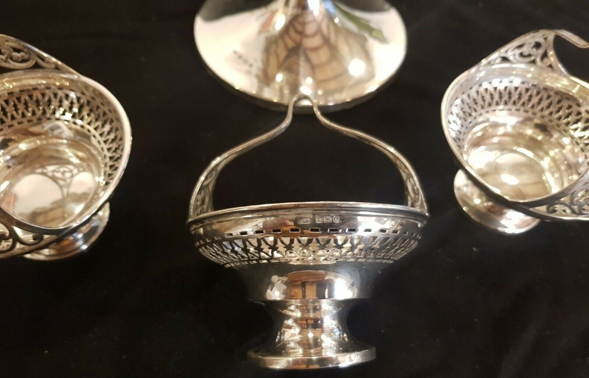 Antique English Sterling Silver Epergne Birmingham  1938-photo-3