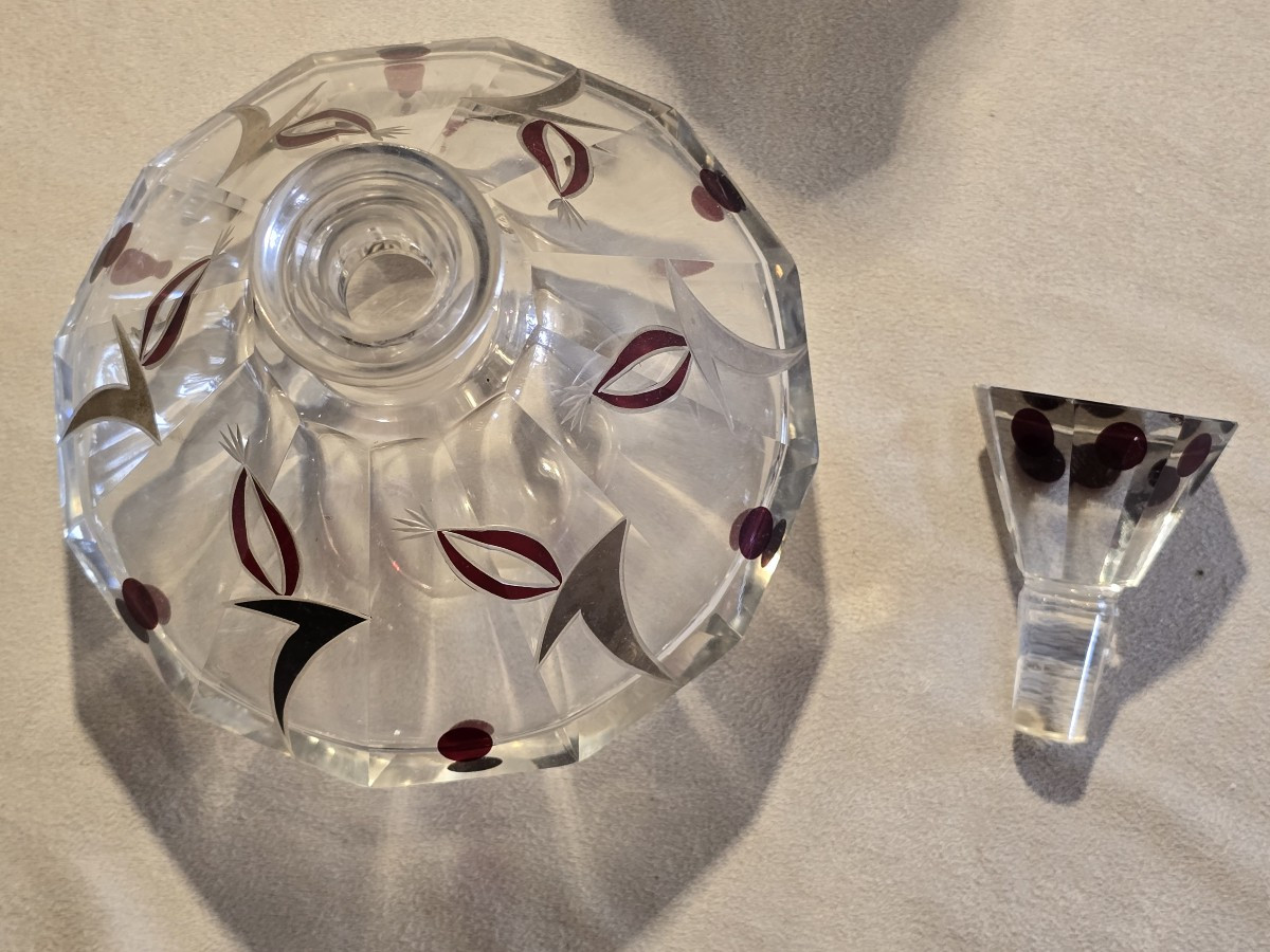 ancien flacon à parfum en cristal Art Deco-photo-4