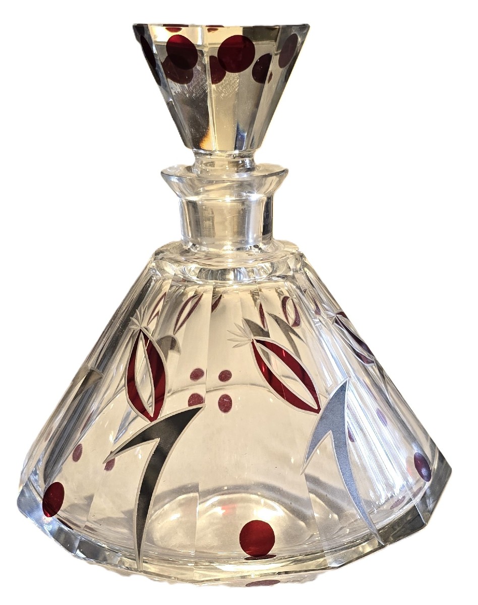ancien flacon à parfum en cristal Art Deco