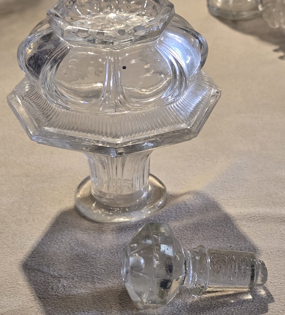 Lot Of Four Antique Miniature Bottles In Glass And Crystal-photo-4