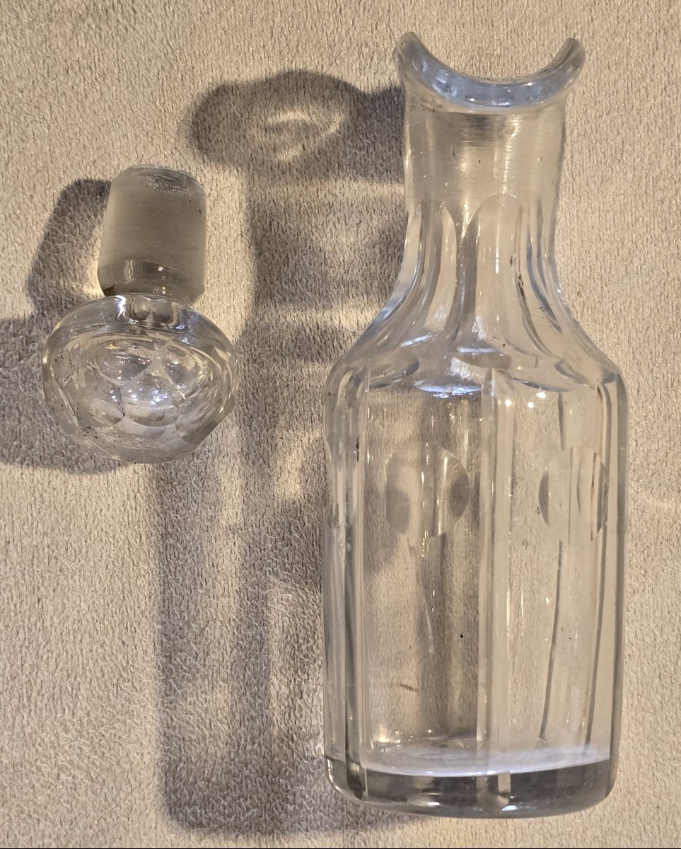 Lot Of Four Antique Miniature Bottles In Glass And Crystal-photo-5