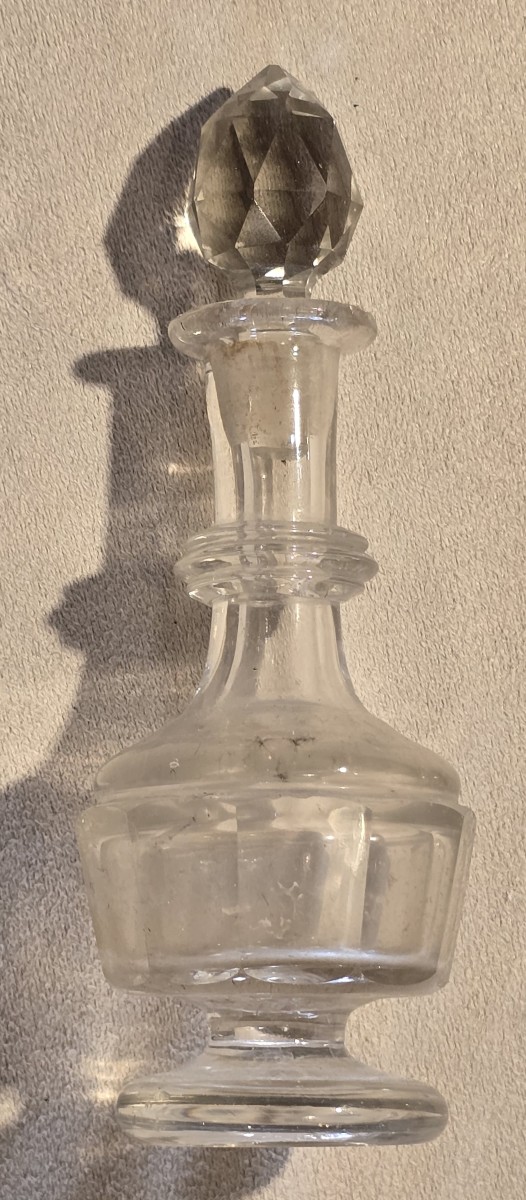 Lot Of Four Antique Miniature Bottles In Glass And Crystal-photo-6