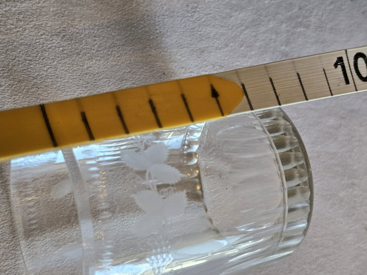 Set Of 6 Antique 19th-century Engraved Crystal Tumblers-photo-5