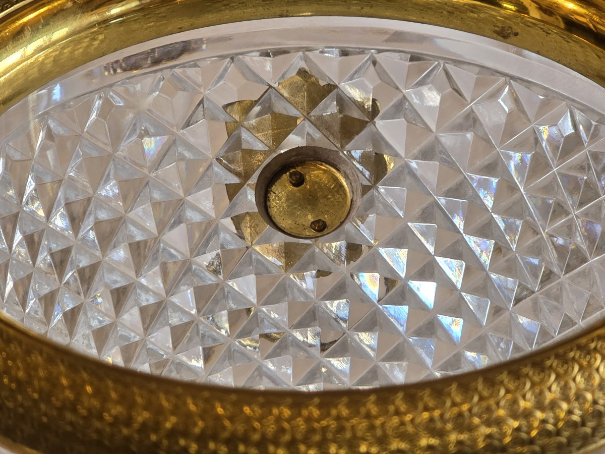 Antique Champagne Bucket In Cut Crystal With Gilt Bronze Mount, Attributed  Saint-louis-photo-2