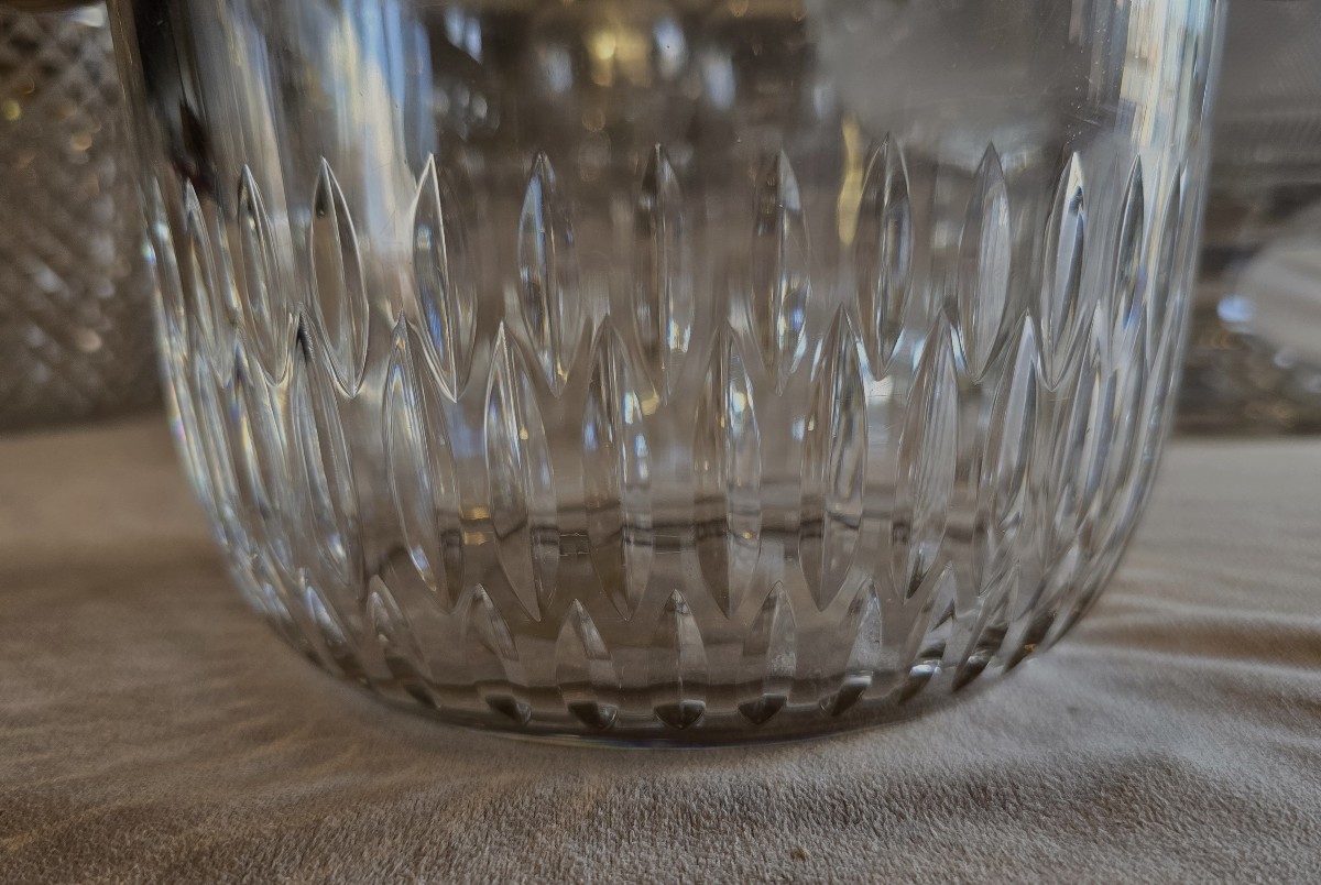 ancien seau à champagne cristal St Louis model Thistle or-photo-1