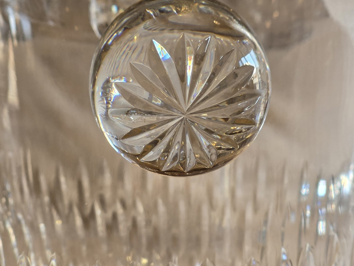 ancien seau à champagne cristal St Louis model Thistle or-photo-2