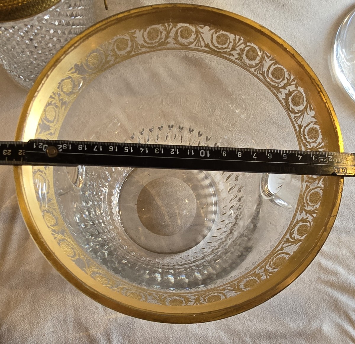 ancien seau à champagne cristal St Louis model Thistle or-photo-6