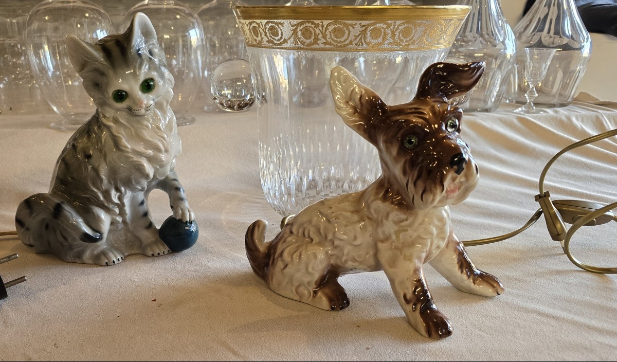 Vintage Ceramic Nightlight Shaped Like A Terrier Dog, Made In Japan-photo-2