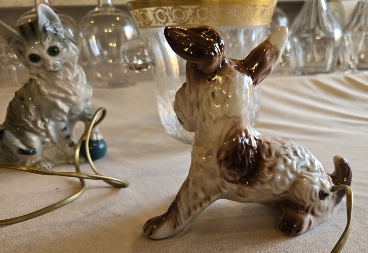 Vintage Ceramic Nightlight Shaped Like A Terrier Dog, Made In Japan-photo-3