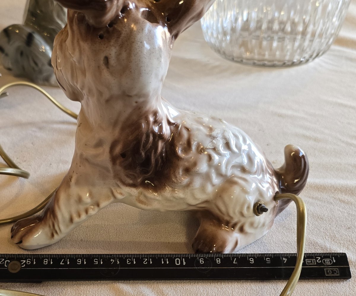 Vintage Ceramic Nightlight Shaped Like A Terrier Dog, Made In Japan-photo-5