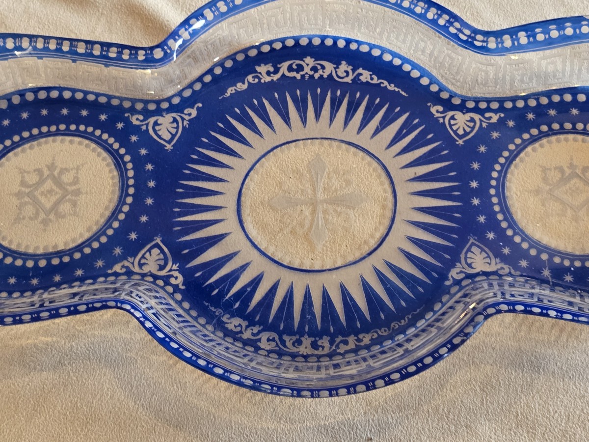 ancien plateau de service liturgique en cristal-photo-3