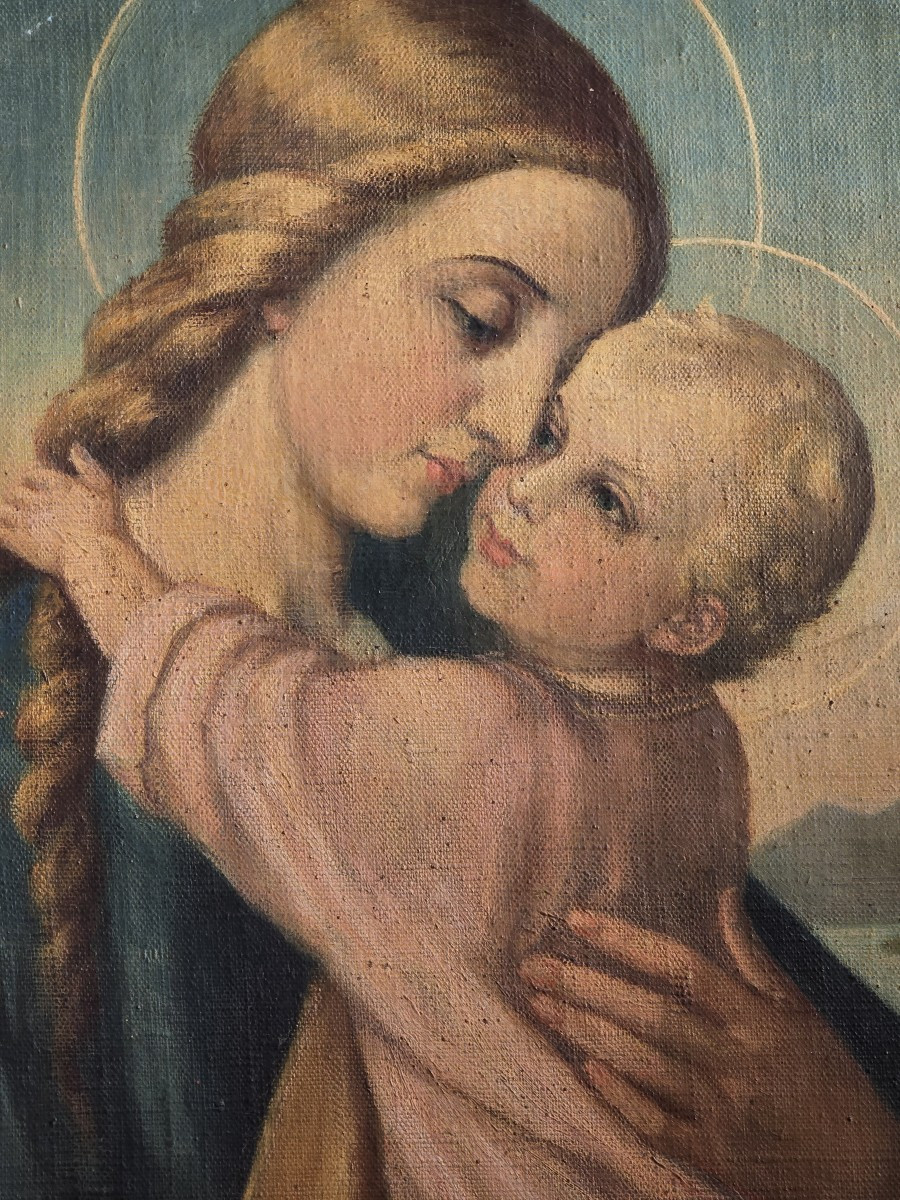 Madone de l’Étoile avec l’Enfant Jésus Huile sur toile-photo-2
